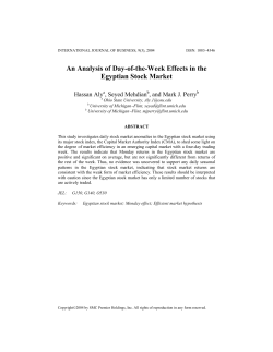 An Analysis of Day-of-the-Week Effects in the Egyptian Stock Market