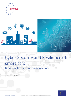 Good Practices on the Security and Resilience of smart cars