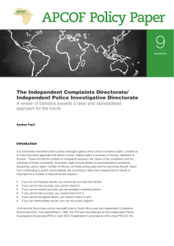 The Independent Complaints Directorate/Independent Police