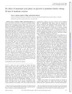 No effect of menstrual cycle phase on glycerol or palmitate kinetics