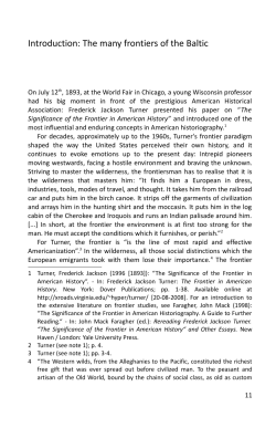 Introduction: The many frontiers of the Baltic