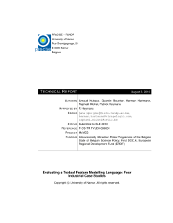 TECHNICAL REPORT Evaluating a Textual Feature Modelling