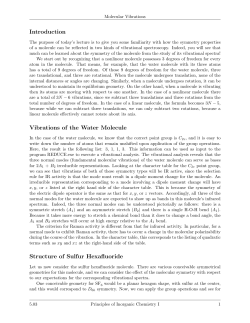 Introduction Vibrations of the Water Molecule Structure of Sulfur