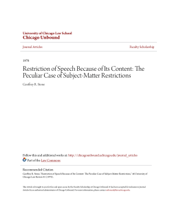 Restriction of Speech Because of Its Content