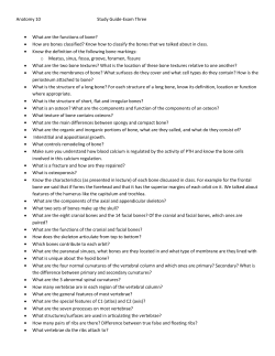 Anatomy 10 Study Guide-Exam Three What are the functions of bone?