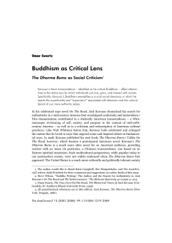 Buddhism as Critical Lens