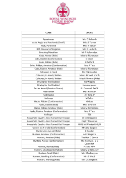 CLASS JUDGE Appaloosas Mrs C Richards Arab, Anglo and Part