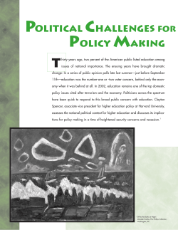 Political Challenges for Higher Education Policy Making