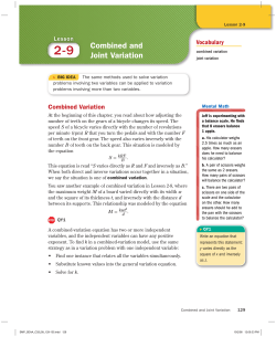 Combined and Joint Variation