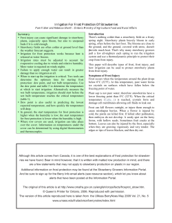 Irrigation For Frost Protection Of Strawberries