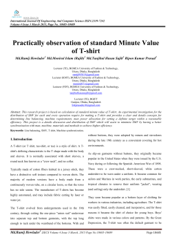 Practically observation of standard Minute Value of T-shirt