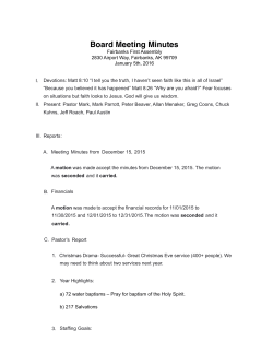 Board Meeting Minutes - Fairbanks First Assembly