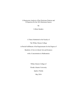 A Regression Analysis of Past Hurricane Patterns and a Projection