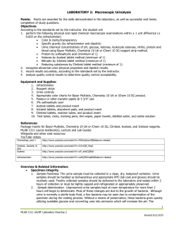 LABORATORY 2: Macroscopic Urinalysis