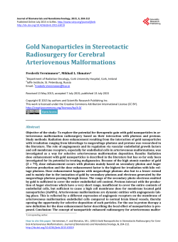 Gold Nanoparticles in Stereotactic Radiosurgery for Cerebral