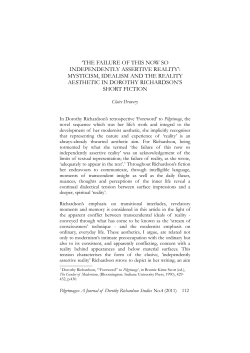 Pilgrimages: The Journal of Dorothy Richardson Studies