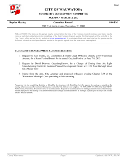 March 12, 2013 - City of Wauwatosa