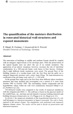 The quantification of the moisture distribution in