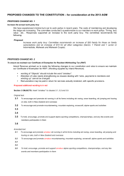 2013 Proposed Constitution Changes
