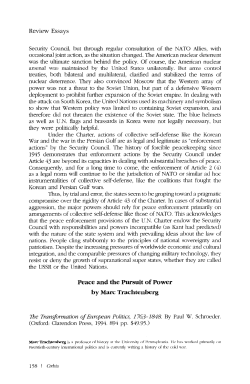 Peace and the Pursuit of Power by Marc Trachtenberg The