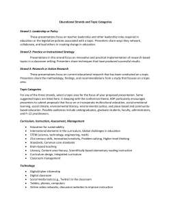 Educational Strands and Topic Categories Strand 1: Leadership or