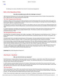 Birth of the Republican Party Dred Scott v. Sandford