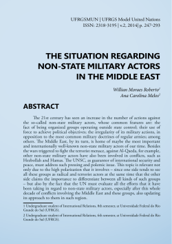 the situation regarding non-state military actors in the