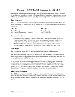 ILEAP ENGLISH LANGUAGE ARTS: GRADE 3