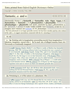 Oxford English Dictionary fantastic, a. and n. - Eyegiene