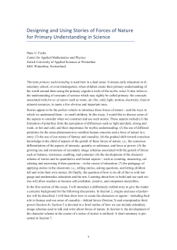 Designing and Using Stories of Forces of Nature for Primary