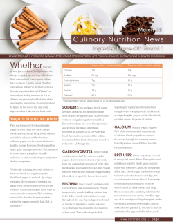 Culinary Nutrition News: - American Culinary Federation