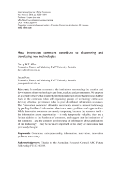 How innovation commons contribute to discovering and developing