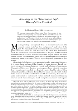 Genealogy in the “Information Age”: History`s New Frontier?