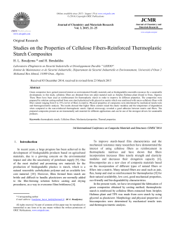 JCMR Studies on the Properties of Cellulose Fibers