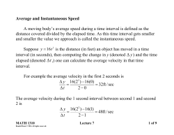 Lecture 7: Rates of Change and Tangents