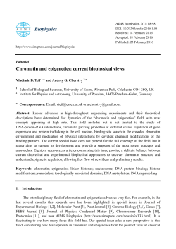 Chromatin and epigenetics: current biophysical views