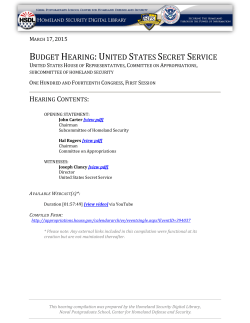 BUDGET HEARING:UNITED STATES SECRET SERVICE