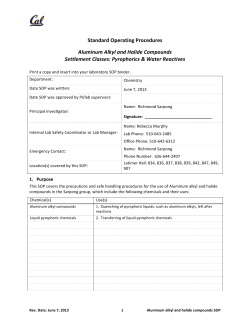 Aluminum Alkyl and Halide Compounds