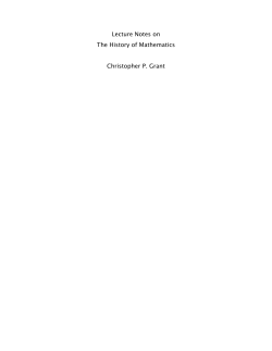 Lecture Notes on The History of Mathematics Christopher P. Grant