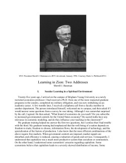 Learning in Zion: Two Addresses - BYU Aims