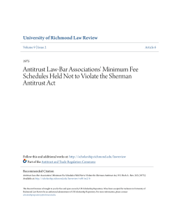 Antitrust Law-Bar Associations` Minimum Fee Schedules Held Not to