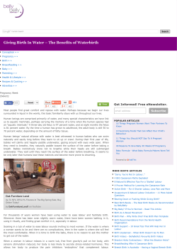 Giving Birth In Water &ndash; The Benefits of Waterbirth