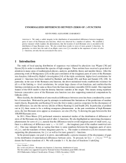 UNNORMALIZED DIFFERENCES BETWEEN ZEROS OF L