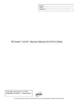 SS Grade 7 Unit 05 : Mexican National 2012