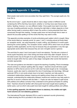 English Appendix 1: Spelling - The Queen Anne First School Windsor