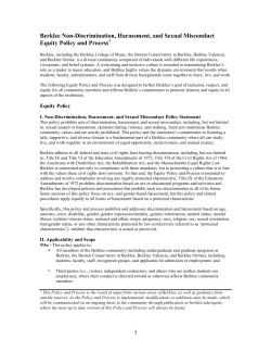 Berklee Non-Discrimination, Harassment, and Sexual Misconduct