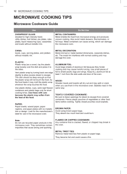 MICROWAVE COOkING TIPS