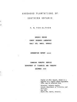 hardwood plantations of southern ontario