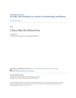 China After the Reform Era - FLASH: The Fordham Law Archive of