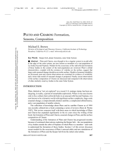 PLUTO AND CHARON: Formation, Seasons, Composition